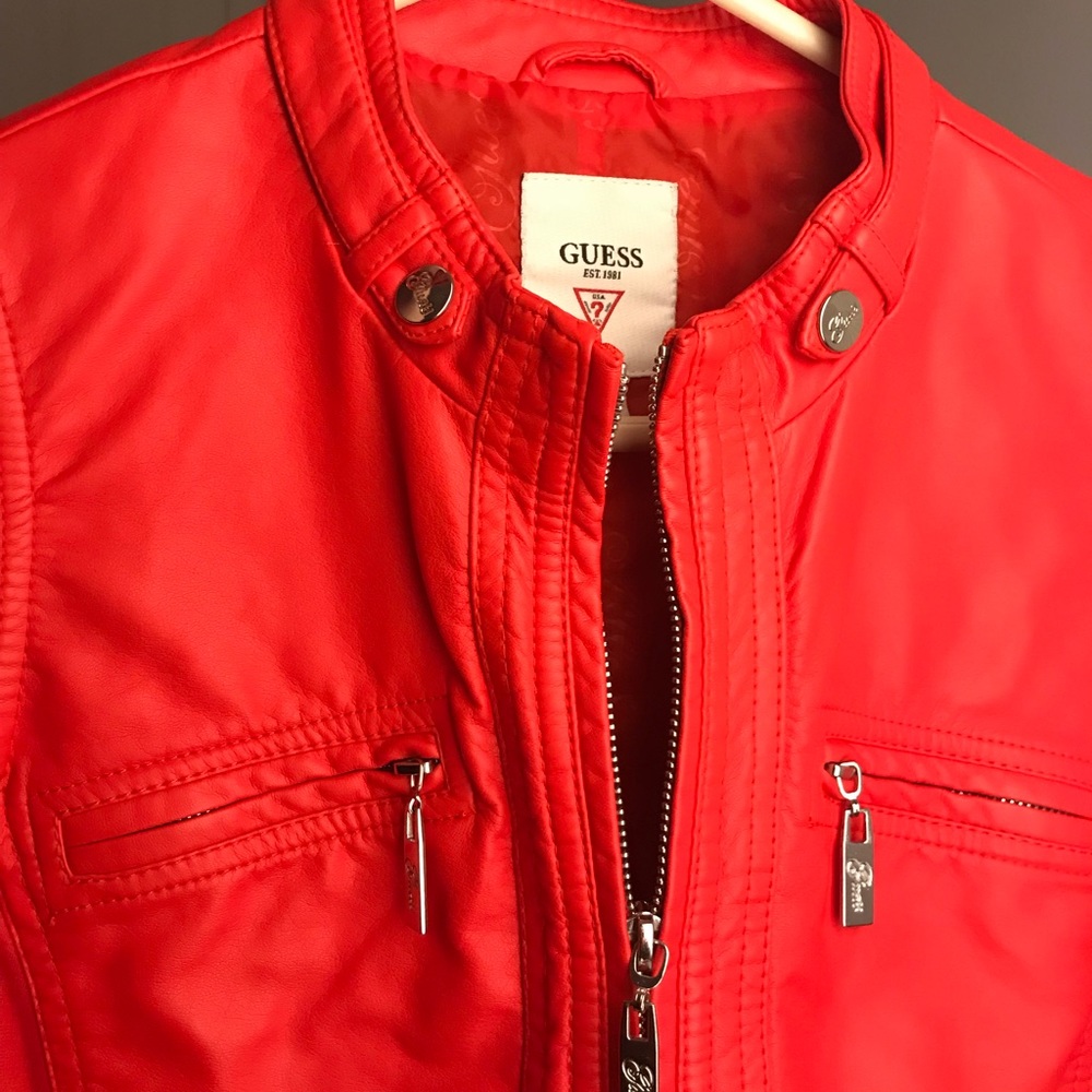 Red Leather Vest from Guess